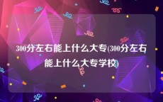 300分左右能上什么大专(300分左右能上什么大专学校)