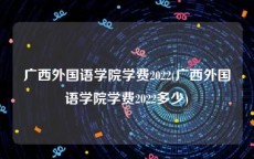 广西外国语学院学费2022(广西外国语学院学费2022多少)
