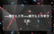 sem是什么工作(sem是什么工作多少工资)