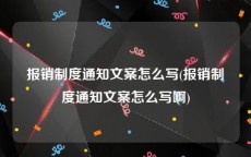 报销制度通知文案怎么写(报销制度通知文案怎么写啊)