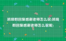 班级群回复感谢老师怎么说(班级群回复感谢老师怎么说呢)