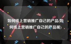如何线上营销推广自己的产品(如何线上营销推广自己的产品呢)