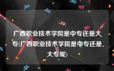 广西职业技术学院是中专还是大专(广西职业技术学院是中专还是大专呢)