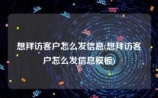 想拜访客户怎么发信息(想拜访客户怎么发信息模板)