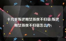 十几岁叛逆期女孩夜不归宿(叛逆期女孩夜不归宿怎么办)