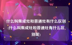 什么叫集成灶和普通灶有什么区别(什么叫集成灶和普通灶有什么区别呢)