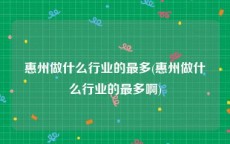 惠州做什么行业的最多(惠州做什么行业的最多啊)