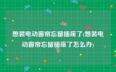 想装电动窗帘忘留插座了(想装电动窗帘忘留插座了怎么办)