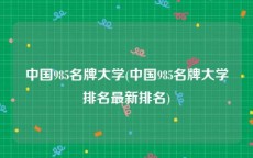 中国985名牌大学(中国985名牌大学排名最新排名)