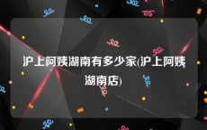 沪上阿姨湖南有多少家(沪上阿姨湖南店)