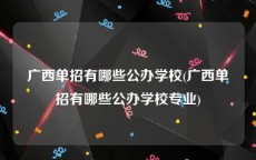 广西单招有哪些公办学校(广西单招有哪些公办学校专业)