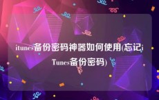 itunes备份密码神器如何使用(忘记iTunes备份密码)