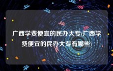 广西学费便宜的民办大专(广西学费便宜的民办大专有哪些)