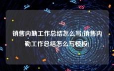 销售内勤工作总结怎么写(销售内勤工作总结怎么写模板)