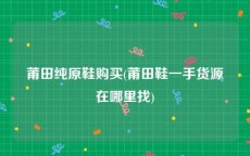 莆田纯原鞋购买(莆田鞋一手货源在哪里找)