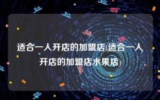 适合一人开店的加盟店(适合一人开店的加盟店水果店)