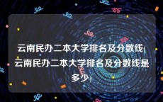 云南民办二本大学排名及分数线(云南民办二本大学排名及分数线是多少)