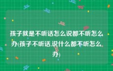 孩子就是不听话怎么说都不听怎么办(孩子不听话,说什么都不听怎么办)