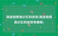 简述消费者记忆的类型(简述消费者记忆的类型有哪些)