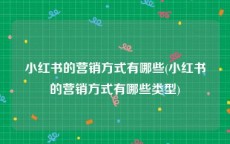 小红书的营销方式有哪些(小红书的营销方式有哪些类型)