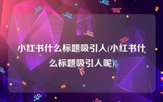 小红书什么标题吸引人(小红书什么标题吸引人呢)