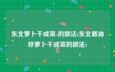 东北萝卜干咸菜-的做法(东北酱油烀萝卜干咸菜的做法)