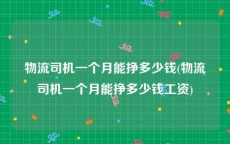 物流司机一个月能挣多少钱(物流司机一个月能挣多少钱工资)