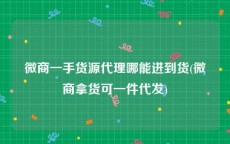 微商一手货源代理哪能进到货(微商拿货可一件代发)