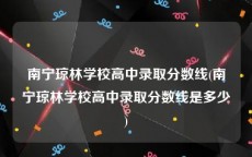 南宁琼林学校高中录取分数线(南宁琼林学校高中录取分数线是多少)