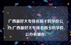 广西最好大专排名前十的学校公办(广西最好大专排名前十的学校公办有哪些)