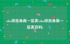 nba球员身高一览表(nba球员身高一览表百科)