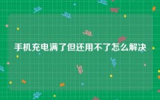 手机充电满了但还用不了怎么解决