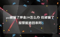 pos被骗了押金299怎么办 钱被骗了报警能追回来吗