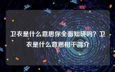 卫衣是什么意思你全面知晓吗？卫衣是什么意思相干简介