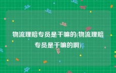 物流理赔专员是干嘛的(物流理赔专员是干嘛的啊)