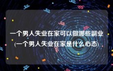 一个男人失业在家可以做哪些副业(一个男人失业在家是什么心态)