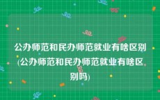 公办师范和民办师范就业有啥区别(公办师范和民办师范就业有啥区别吗)