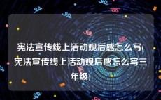 宪法宣传线上活动观后感怎么写(宪法宣传线上活动观后感怎么写三年级)