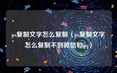 ps复制文字怎么复制〈ps复制文字怎么复制不到微信和qq〉