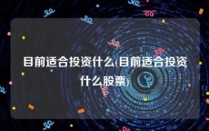 目前适合投资什么(目前适合投资什么股票)