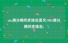 nba得分榜历史排名英文(NBA得分榜历史排名)