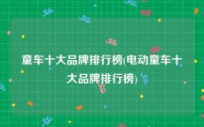 童车十大品牌排行榜(电动童车十大品牌排行榜)