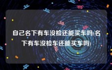 自己名下有车没检还能买车吗(名下有车没检车还能买车吗)