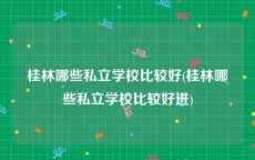 桂林哪些私立学校比较好(桂林哪些私立学校比较好进)