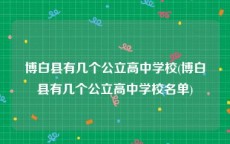 博白县有几个公立高中学校(博白县有几个公立高中学校名单)