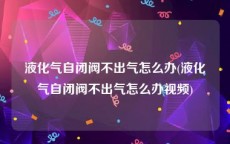 液化气自闭阀不出气怎么办(液化气自闭阀不出气怎么办视频)