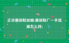 正宗莆田鞋加盟(莆田鞋厂一手货源怎么找)