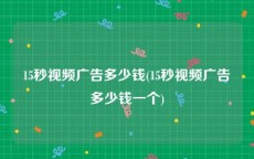 15秒视频广告多少钱(15秒视频广告多少钱一个)