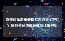 成都荷花池童装批发你确实了解吗？成都荷花池童装批发详细解析