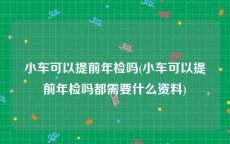 小车可以提前年检吗(小车可以提前年检吗都需要什么资料)